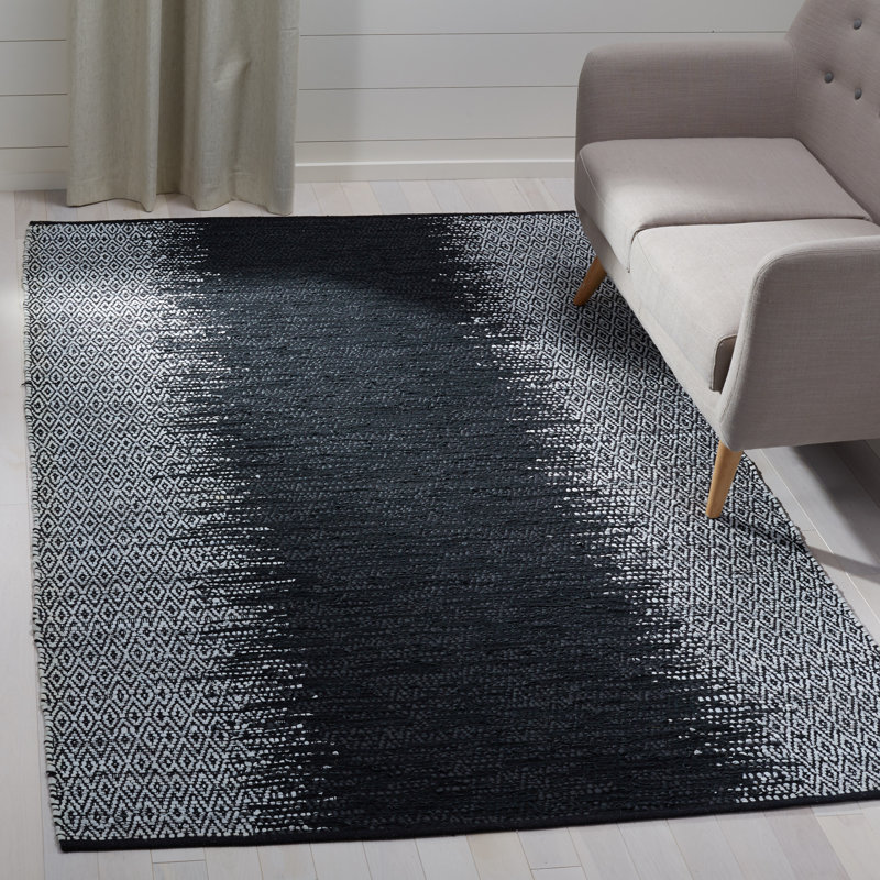 Mistana™ Makenna Geometric Handmade Flatweave Light Gray/Black Area Rug